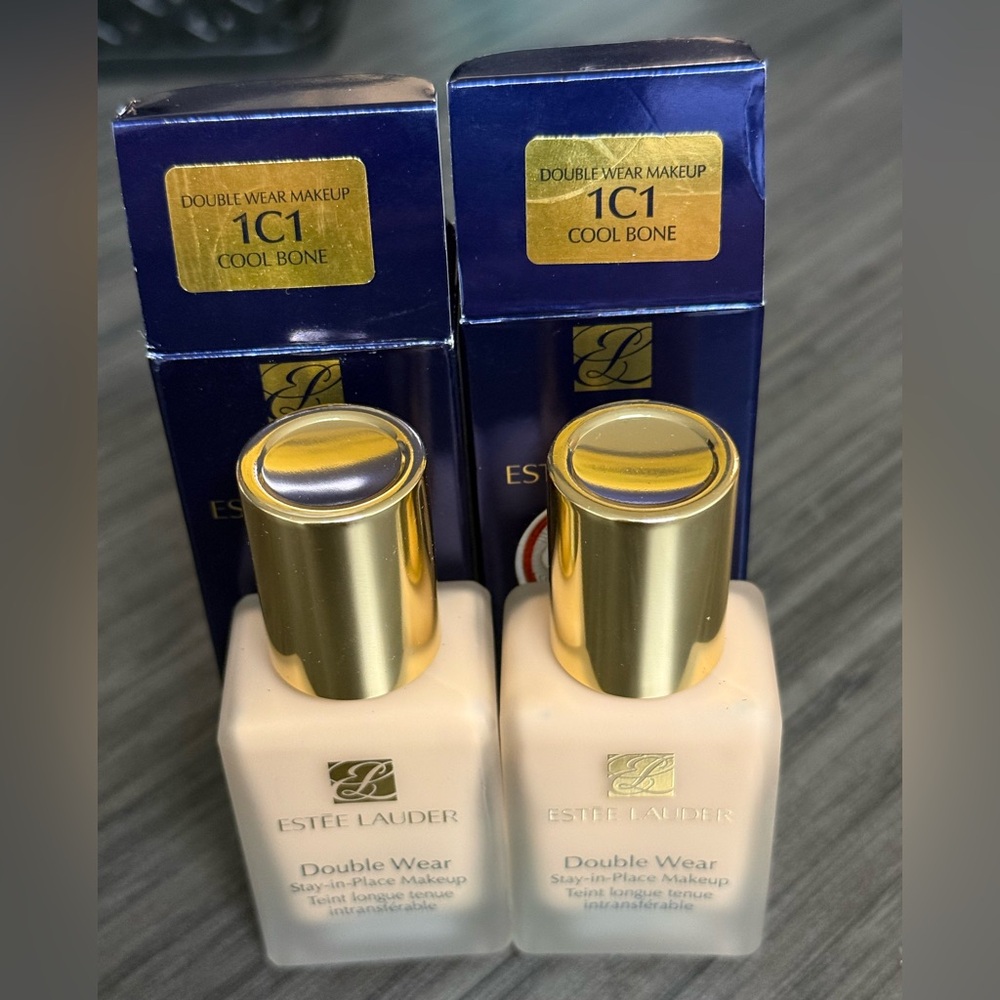 NWT Set of 2 Estee Lauder Double Wear Foundation in Cool Bone 1C1